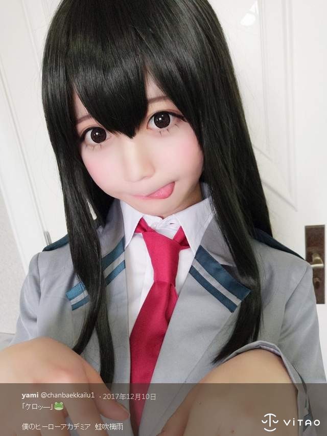 萌妹子yami Cosplay蛙吹梅雨 眼镜娘内衣写真美到爆炸