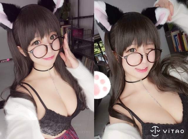 萌妹子yami Cosplay蛙吹梅雨 眼镜娘内衣写真美到爆炸